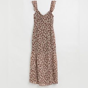 H&M Brown Floral Chiffon Dress - NEW WITH TAGS